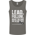 Get out of My Way Funny Biker Motorcycle Mens Vest Tank Top Charcoal