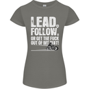 Get out of My Way Funny Biker Motorcycle Womens Petite Cut T-Shirt Charcoal