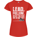 Get out of My Way Funny Biker Motorcycle Womens Petite Cut T-Shirt Red