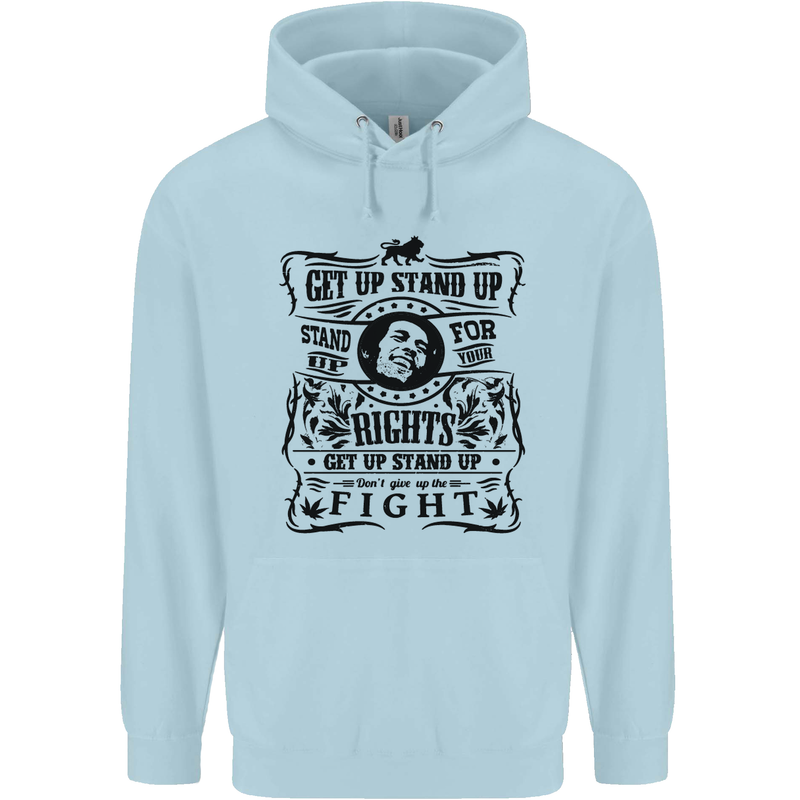 Get up Stand up Reggae Music Childrens Kids Hoodie Light Blue