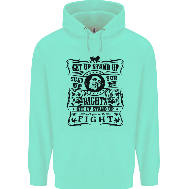 Get up Stand up Reggae Music Childrens Kids Hoodie Peppermint
