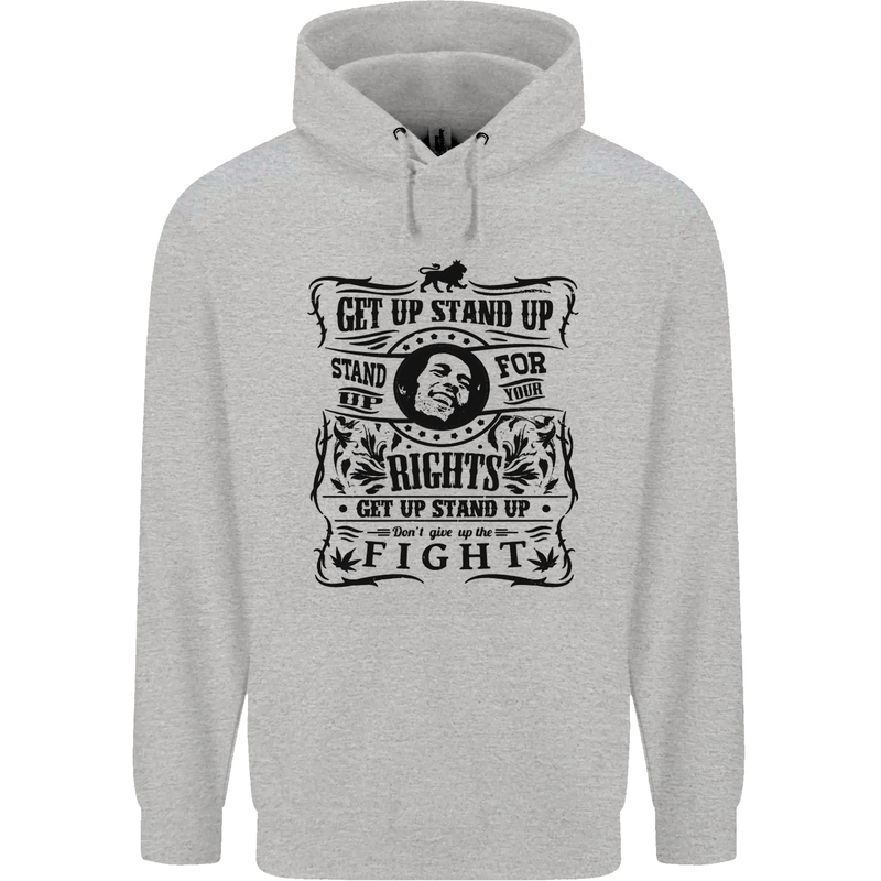 Get up Stand up Reggae Music Childrens Kids Hoodie Sports Grey