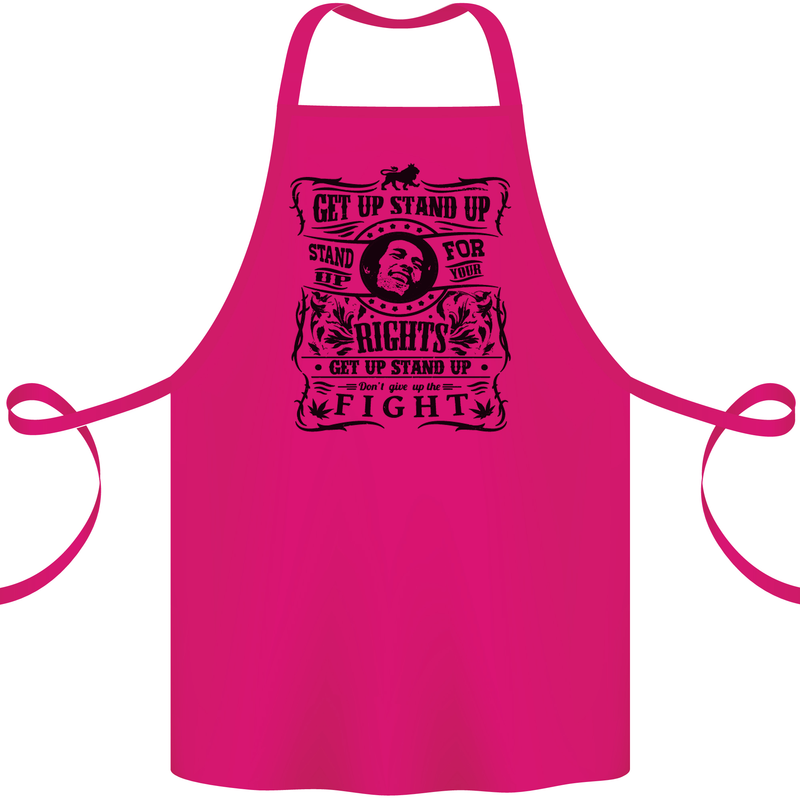 Get up Stand up Reggae Music Cotton Apron 100% Organic Pink