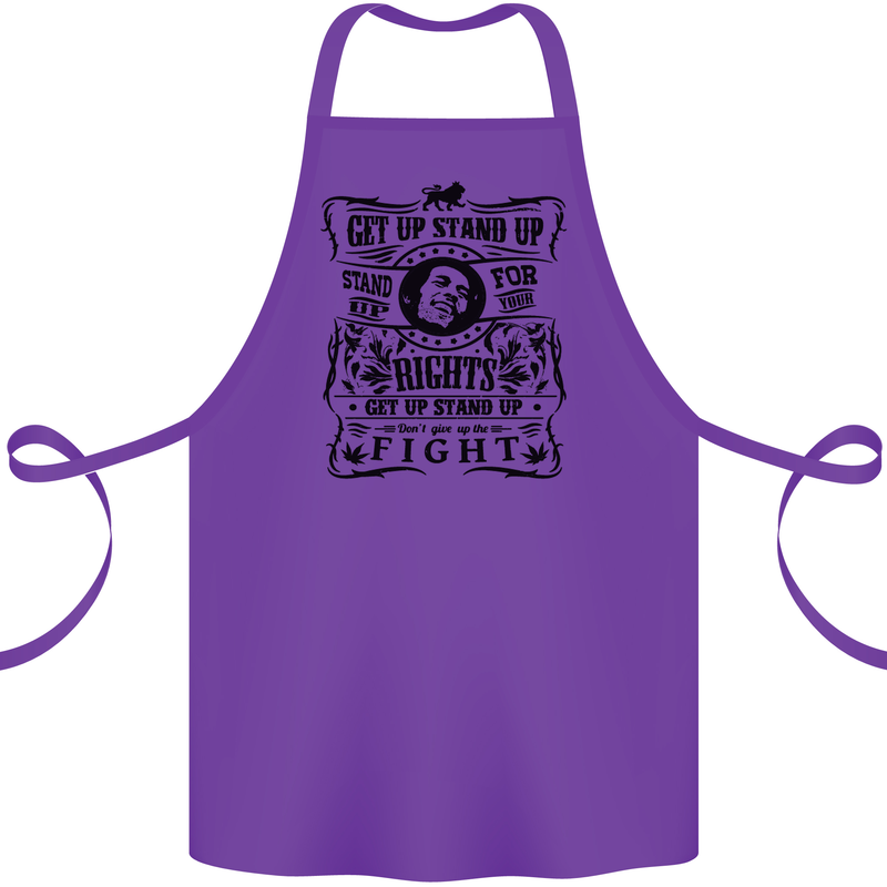 Get up Stand up Reggae Music Cotton Apron 100% Organic Purple