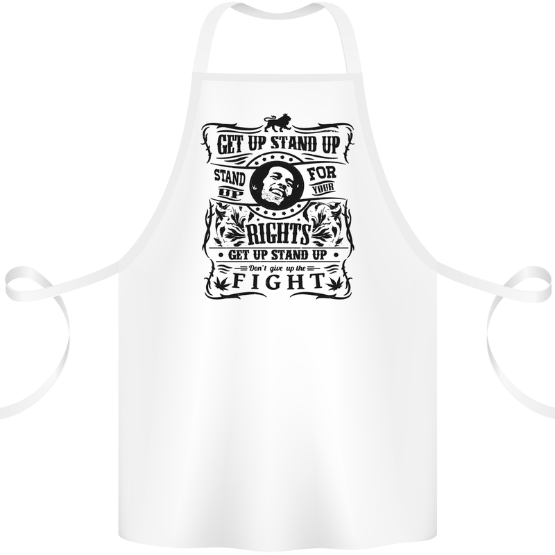 Get up Stand up Reggae Music Cotton Apron 100% Organic White