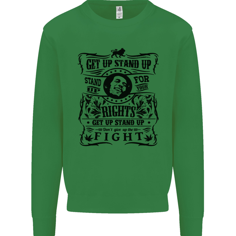 Get up Stand up Reggae Music Kids Sweatshirt Jumper Irish Green