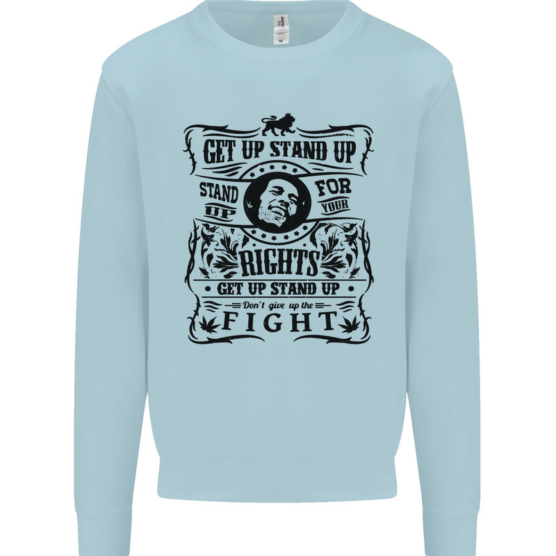 Get up Stand up Reggae Music Kids Sweatshirt Jumper Light Blue