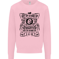 Get up Stand up Reggae Music Kids Sweatshirt Jumper Light Pink