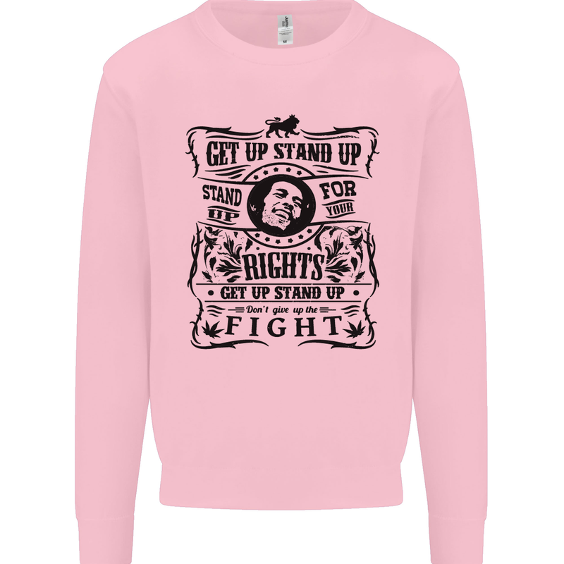 Get up Stand up Reggae Music Kids Sweatshirt Jumper Light Pink