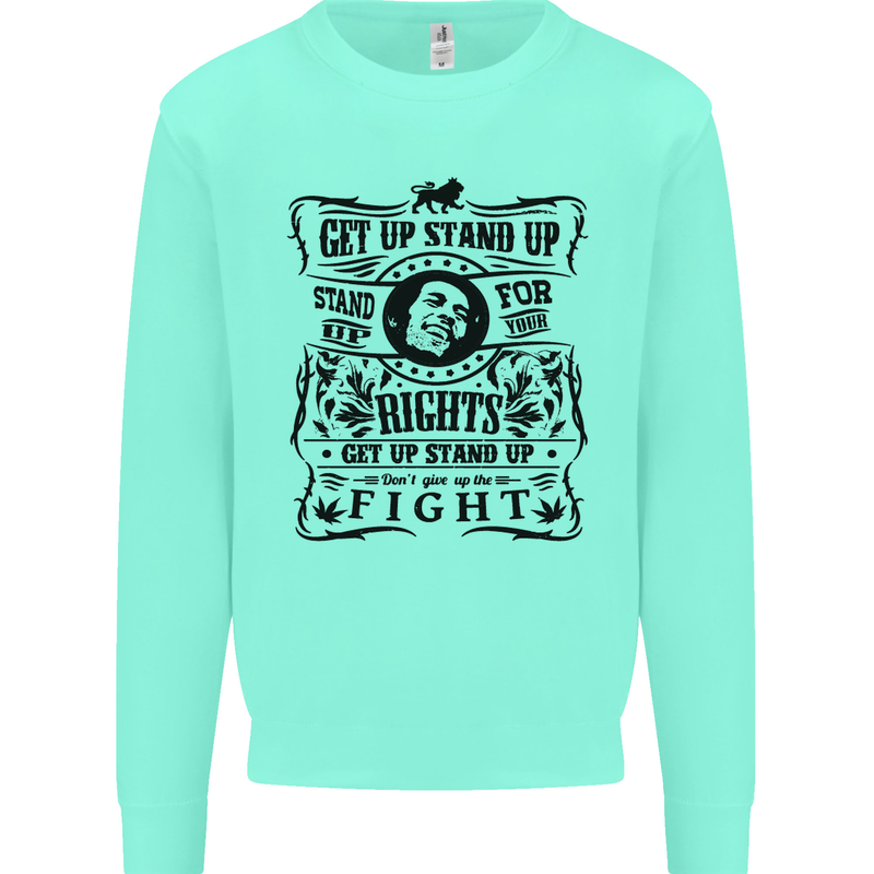 Get up Stand up Reggae Music Kids Sweatshirt Jumper Peppermint