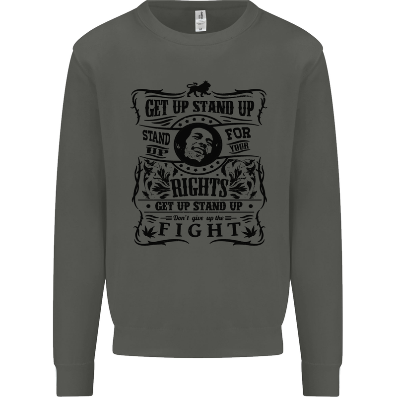 Get up Stand up Reggae Music Kids Sweatshirt Jumper Storm Grey