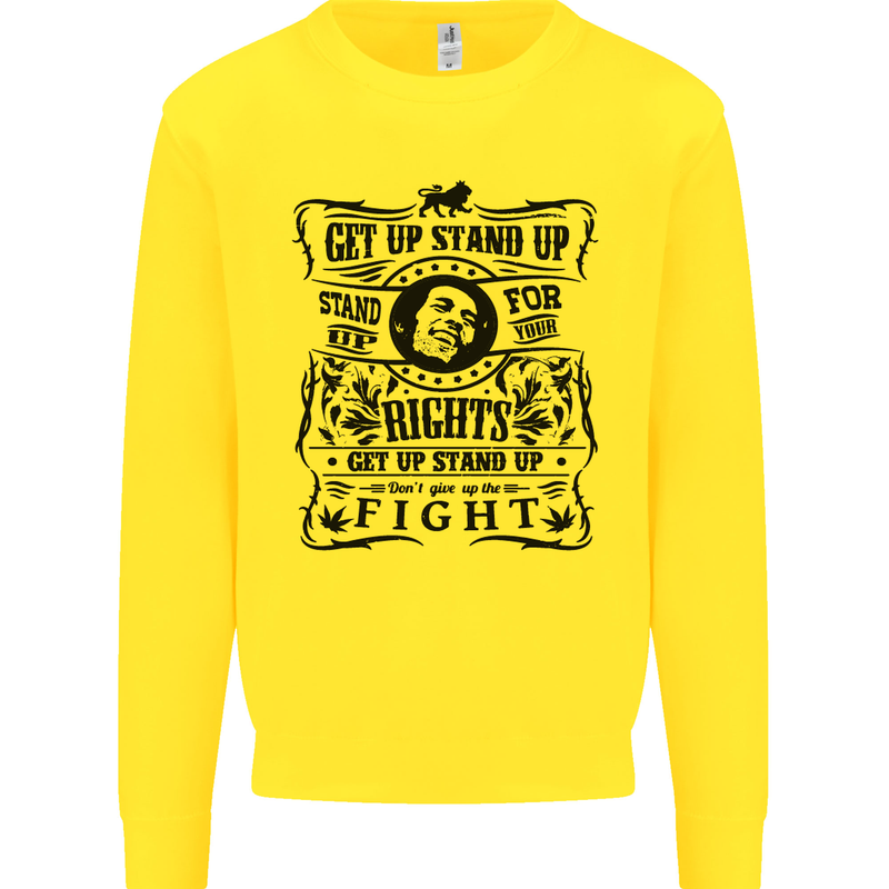 Get up Stand up Reggae Music Kids Sweatshirt Jumper Yellow