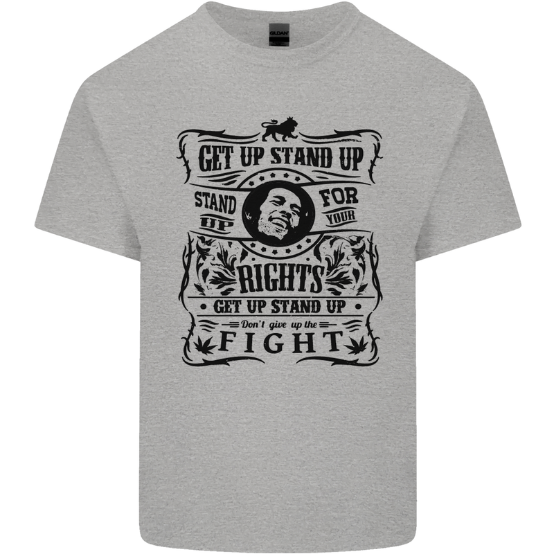 Get up Stand up Reggae Music Kids T-Shirt Childrens Sports Grey