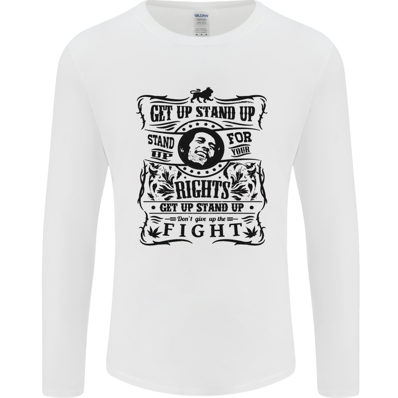 Get up Stand up Reggae Music Mens Long Sleeve T-Shirt White
