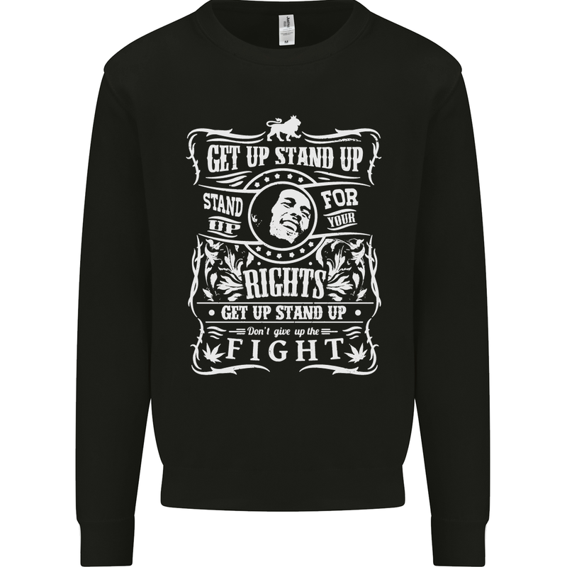 Get up Stand up Reggae Music Mens Sweatshirt Jumper Black