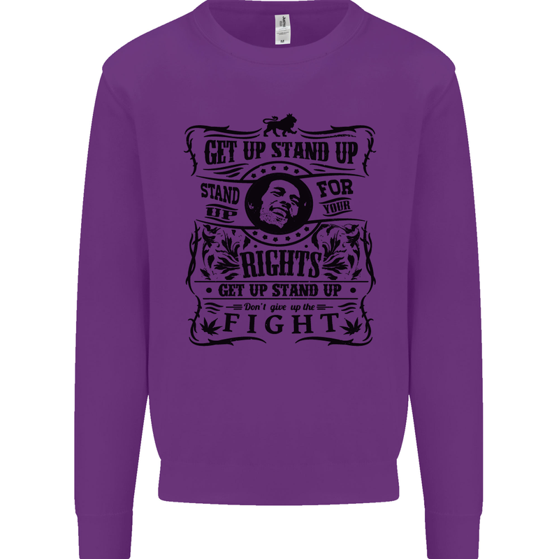 Get up Stand up Reggae Music Mens Sweatshirt Jumper Purple