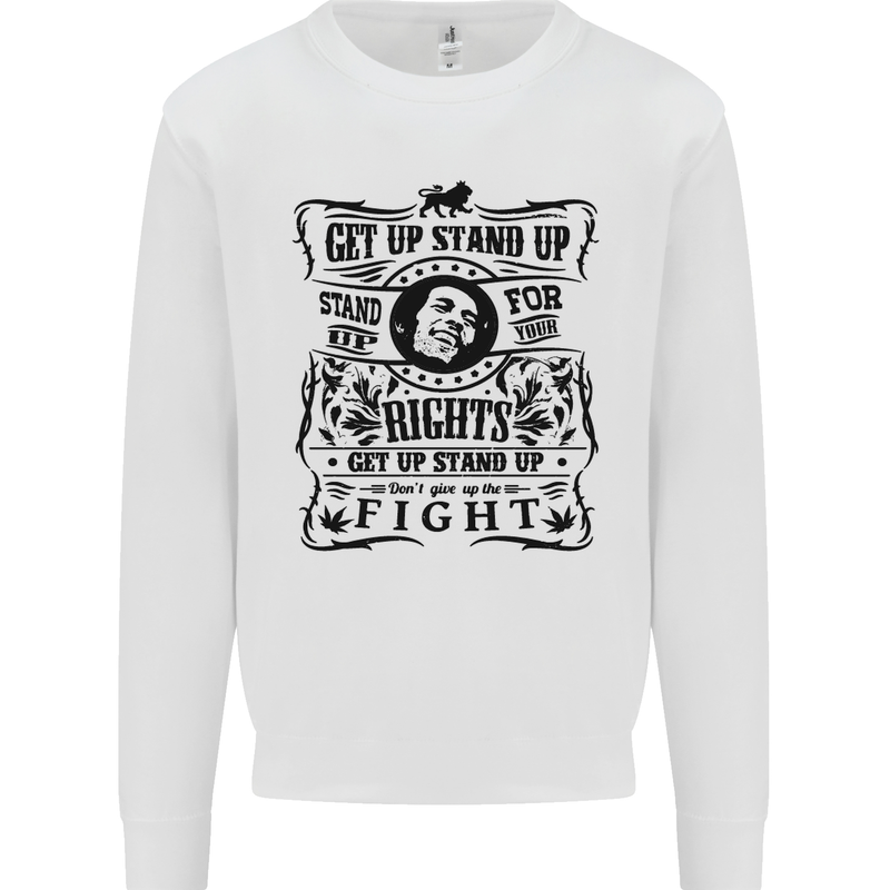 Get up Stand up Reggae Music Mens Sweatshirt Jumper White