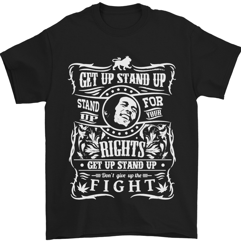 Get up Stand up Reggae Music Mens T-Shirt Cotton Gildan Black