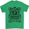 Get up Stand up Reggae Music Mens T-Shirt Cotton Gildan Irish Green