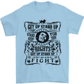 Get up Stand up Reggae Music Mens T-Shirt Cotton Gildan Light Blue