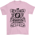 Get up Stand up Reggae Music Mens T-Shirt Cotton Gildan Light Pink