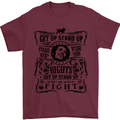 Get up Stand up Reggae Music Mens T-Shirt Cotton Gildan Maroon