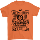 Get up Stand up Reggae Music Mens T-Shirt Cotton Gildan Orange