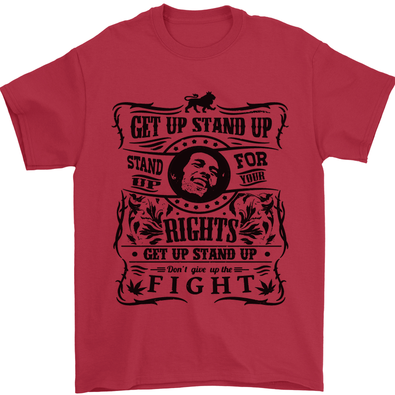 Get up Stand up Reggae Music Mens T-Shirt Cotton Gildan Red