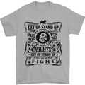 Get up Stand up Reggae Music Mens T-Shirt Cotton Gildan Sports Grey
