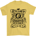 Get up Stand up Reggae Music Mens T-Shirt Cotton Gildan Yellow