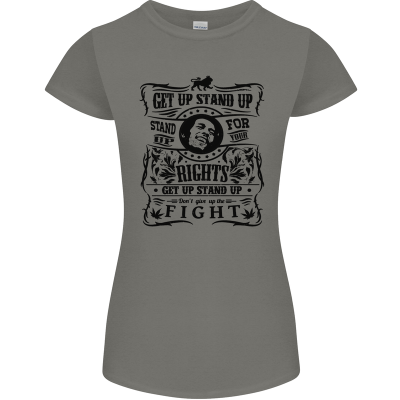Get up Stand up Reggae Music Womens Petite Cut T-Shirt Charcoal