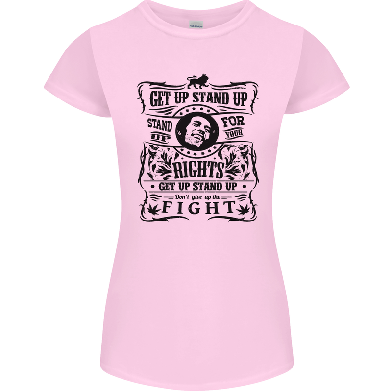 Get up Stand up Reggae Music Womens Petite Cut T-Shirt Light Pink