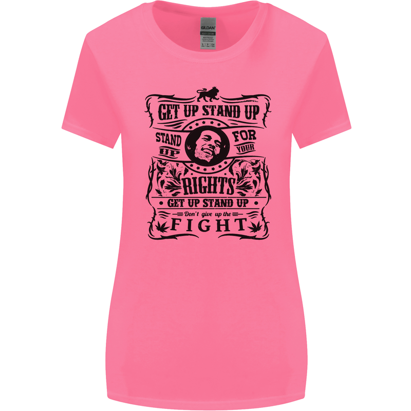 Get up Stand up Reggae Music Womens Wider Cut T-Shirt Azalea