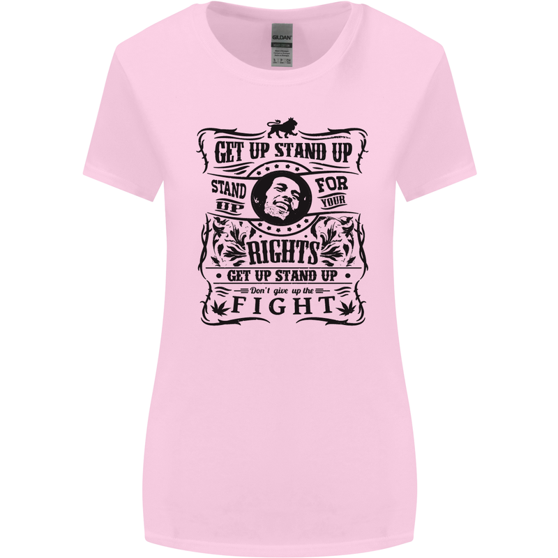Get up Stand up Reggae Music Womens Wider Cut T-Shirt Light Pink