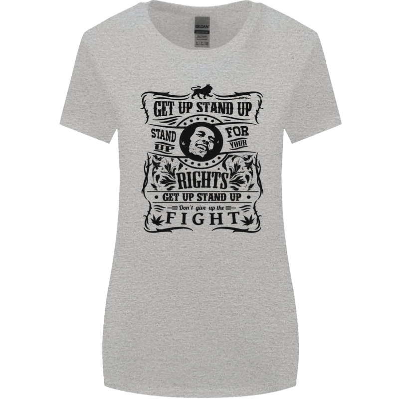Get up Stand up Reggae Music Womens Wider Cut T-Shirt Sports Grey