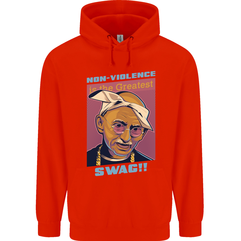 Ghandi Parody Gangsta Rap Music Hip Hop Childrens Kids Hoodie Bright Red