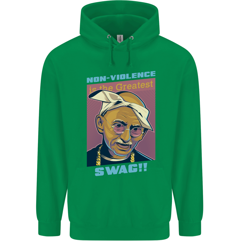 Ghandi Parody Gangsta Rap Music Hip Hop Childrens Kids Hoodie Irish Green