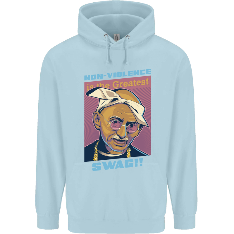 Ghandi Parody Gangsta Rap Music Hip Hop Childrens Kids Hoodie Light Blue