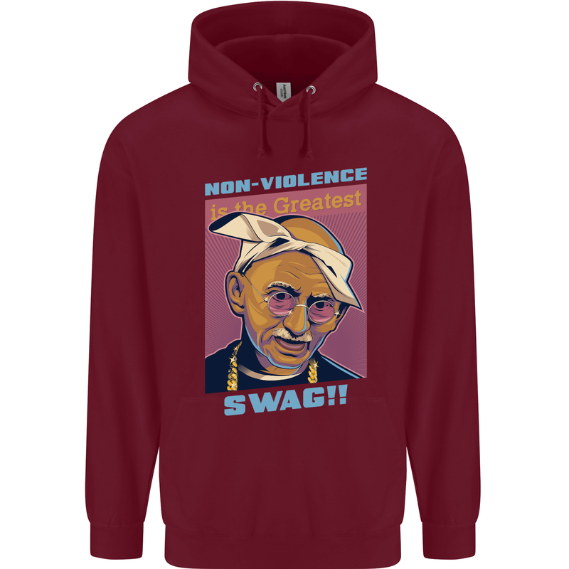 Ghandi Parody Gangsta Rap Music Hip Hop Childrens Kids Hoodie Maroon