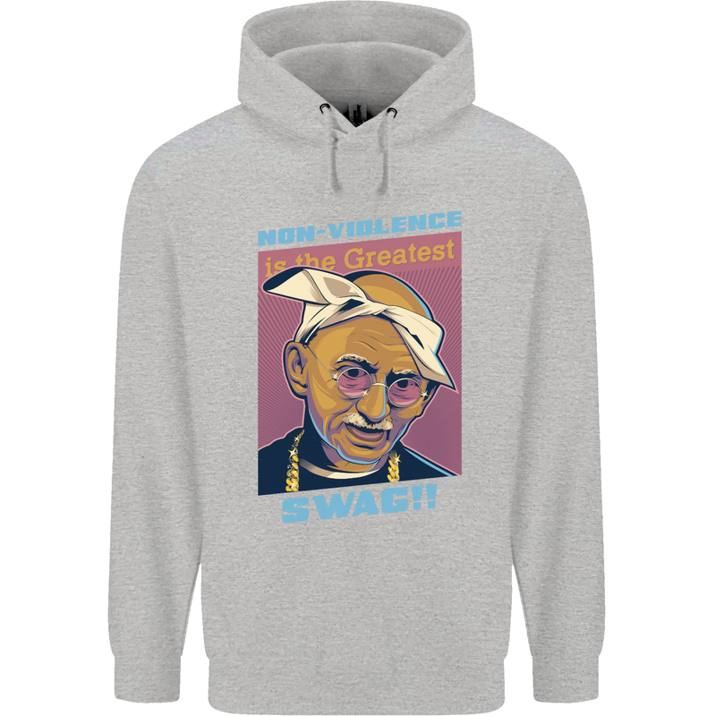 Ghandi Parody Gangsta Rap Music Hip Hop Childrens Kids Hoodie Sports Grey