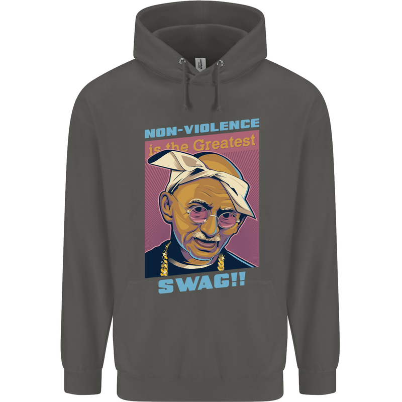 Ghandi Parody Gangsta Rap Music Hip Hop Childrens Kids Hoodie Storm Grey