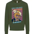 Ghandi Parody Gangsta Rap Music Hip Hop Kids Sweatshirt Jumper Forest Green