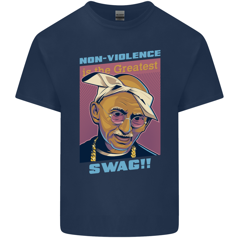 Ghandi Parody Gangsta Rap Music Hip Hop Kids T-Shirt Childrens Navy Blue