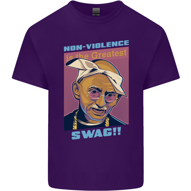 Ghandi Parody Gangsta Rap Music Hip Hop Mens Cotton T-Shirt Tee Top Purple