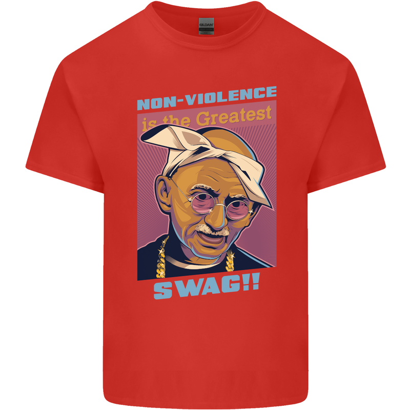 Ghandi Parody Gangsta Rap Music Hip Hop Mens Cotton T-Shirt Tee Top Red