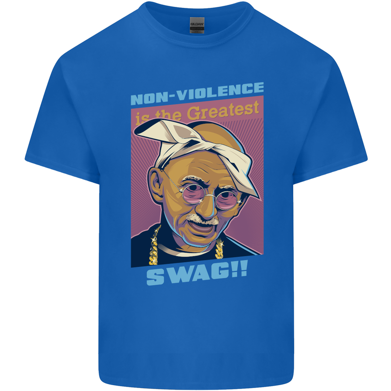 Ghandi Parody Gangsta Rap Music Hip Hop Mens Cotton T-Shirt Tee Top Royal Blue