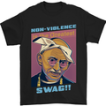 Ghandi Parody Gangsta Rap Music Hip Hop Mens T-Shirt Cotton Gildan Black