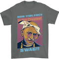 Ghandi Parody Gangsta Rap Music Hip Hop Mens T-Shirt Cotton Gildan Charcoal