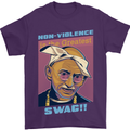 Ghandi Parody Gangsta Rap Music Hip Hop Mens T-Shirt Cotton Gildan Purple