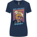 Ghandi Parody Gangsta Rap Music Hip Hop Womens Wider Cut T-Shirt Navy Blue